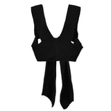 Sleeveless Knitted Crop Sweater Sexy Autumn Summer Fashion Vest Black Casual White Jumper Top Female Pullover fall