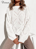 Women's Sweater Oversize Tops 2022 Long Sleeve Solid Jumper Autumn Winter Knitted Pullover Streetwear Korean Style