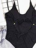 Fongt Single Swimsuit 2023 Outer Single Bikini Solid Color Ladies One Piece B534Q-Outfit