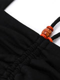 Solid Color Pleated Halter Tank Top-Outfit