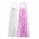 Fongt Women's Explosive Holiday Style French Romantic Fashion Lace-Up Neck Dress
