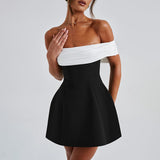 Fongt Autumn 2024 New Sexy Dress Temperament One-Word Shoulder-To-Shoulder Dress