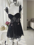 Fongt Sexy Pajamas Women Spring And Autumn Pure Lusty High-End Summer Small Breast Lace Sling Aja Syringe Set