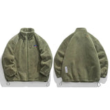 Colors Hip Hop Streetwear Jacket Coat Fleece Fur Plain Jacket Harajuku Embroidery Jacket 2022 Men Winter Jacket Zip Up