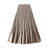 Fongt A-Word Half-Dress Woman 2025 Spring New High-End Temperament Pendant Fishtail 100-Folded Long Dress K532