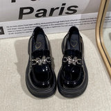 Fongt English Style With Skirt Single Shoes Thick Soles Mary Jane Small Leather Shoes Ladies High Sense Coarse And Wildle Shoes