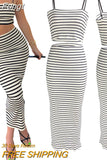 Piece Skirt Set Women's Suit y2k Clothes Summer 2023 Sexy Outfit Cropped Top and Split Skirt Chic Elegant Female