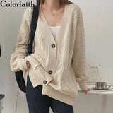 New 2021 Women's Autumn Winter Sweaters Elegant Cardigans Warm Oversized Knitwears Fashionable Lady Tops