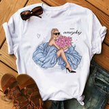 Women Sunflower Girl Printed T