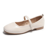 Fongt Word With Sweet Gentle Wind Flat Shoes Spring And Autumn New Square Single Shoes College Mary Jane Dress Shoes