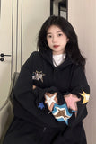 Vintage Star Print Oversized Hoodie-Outfit