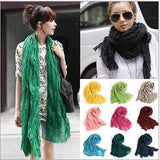 Brand Fashion Casual Foulard All-match Solid Soft Cotton Long Scarf Women