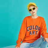 O Neck Cotton Long Sleeve Loose Letters Casual