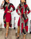 New Women's Wear 2023 Fashion Split Printing 2-Piece Set-Outfit