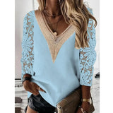 Petal Sleeve Lace Chiffon Blouse Women Fashion Elegant Spring Loose Hollow Shirt 2023 Casual Tops Lady Blusas Mujer