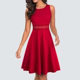 Floral Lace Patchwork Sleeveless Tunic Party