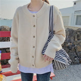 Warm Sweater Women Single-breasted Buttoned Sweater Thick Sweater Cardigan Harajuku Knitwear Autumn Korean Lady