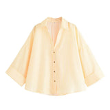 Fongt New Women's Fashion Set Simple Linen-Blend Long-Sleeved Shirt