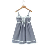 Gingham Strap Bustier Baby Doll Mini Dress-Outfit