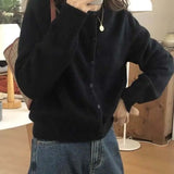 Style Cashmere Cardigan Women Loose Fall Winter Soft Knitted O-Neck Single Breasted Sweater