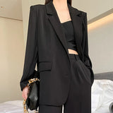 Fongt Suit Coat Female Senior Sense Spring And Autumn Thin Korean Version Loose Design Sense Small Long Sleeve Casual Small Suit-Outfit