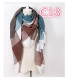 Designer Fashion Pink Scarf Soft Cashmere Acrylic Warp Square Oversize Shawl For Women Winter Plaid