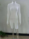 Zipper Stretch Turtleneck Embroidered Street Hipster Slim Fit Fitness Jumpsuit Yoga