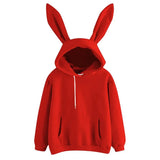 Cute Bunny Printed Girl Hoodie Casual Long Sleeve Sweatshirt Pullover Ears Plus Size Top Sweatershirt Hot