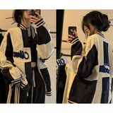 Color Block Zip Up Corduroy Bomber Jacket-Outfit
