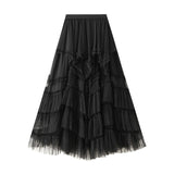 Fongt Half-Dress Summer 2025 New Irregular Mesh Dress With Thin High Waist Fluffy Cake Skirt D2507