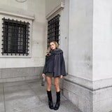 Fongt For - Women's Explosive Asymmetric Scarf Short Knitted Coat