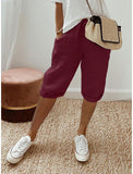 Fongt Women's Cotton Bag Loose Slacks Women's Trousers Five-Point Trousers