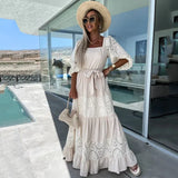 Fongt Sales Of New Lace Splicing Dress INS Casual Loose Belt With Dress Woman