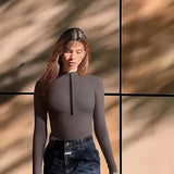 Fongt Long-Sleeved Joint Sexy Rib-Link Long-Sleeved Tops