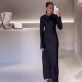 Fongt 2023 The New Solid Color Leisure Home Slim Slim Dress Woman-Outfit