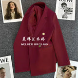 Fongt Metal Button Suit Jacket Female Fall 2024 New British Style Design Sense Double Breasted Korean Suit-Outfit