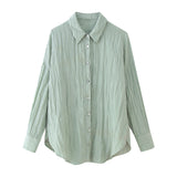 Spring Wrinkle Effect Shirt 8741128 Towel Trousers 3062759-Outfit