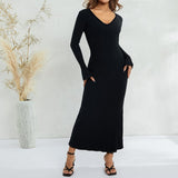 Women Chic Elegant Dresses Evening Party Fall Winter Clothes 2023 Retro Sexy Bodycon Long Sleeve Dresses for Day and Night
