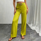 Fongt Women's Casual Fashion. Waist Wide Leg Trousers Thin Loose Trousers