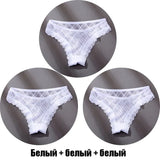 3PCS/Set Thongs Woman MeshTransparent G-String Women's Thong Comfortable Casual Female Low Waist Thong Intimate