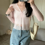 Long-Sleeved Air-Conditioning Shirt Sunscreen Shawl Shawl Short Outer Light And Thin Knitted Cardigan Breathable Comfortable