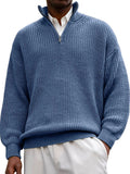 Fongt New Fashion Men's Sweater Casual Long Sleeve Half Zipper Collar Polo Shirt Top Men