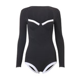 Fongt Women's Fall 2023 New Fashion Sexy Hot Girl Pure Desire Slim Waist Long Sleeve Jumpsuit