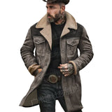 Fongt Autumn And Winter Men's Coat Velvet Jacket Multi-Pocket Zipper Coat