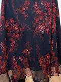 Mesh Paneled Floral Midi Skirt-Outfit