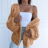 Cardigan Knitwear Distressed Long Sleeve Loose