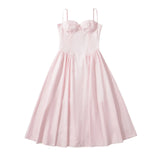 New French Style Slim And Solid Color Suspender Dress In Spring-Outfit