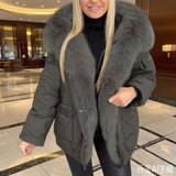 Fongt And Winter New Fashion Women's Temperament Elegant Hooded Long Cotton Clothes