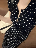 Fongt Wave Dot Medium Long Dress Summer New Small Gentle Comfortable Luxury French High-End Skirt