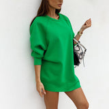 Long Sleeve Warm Sweatshirts Green Long Hoodies